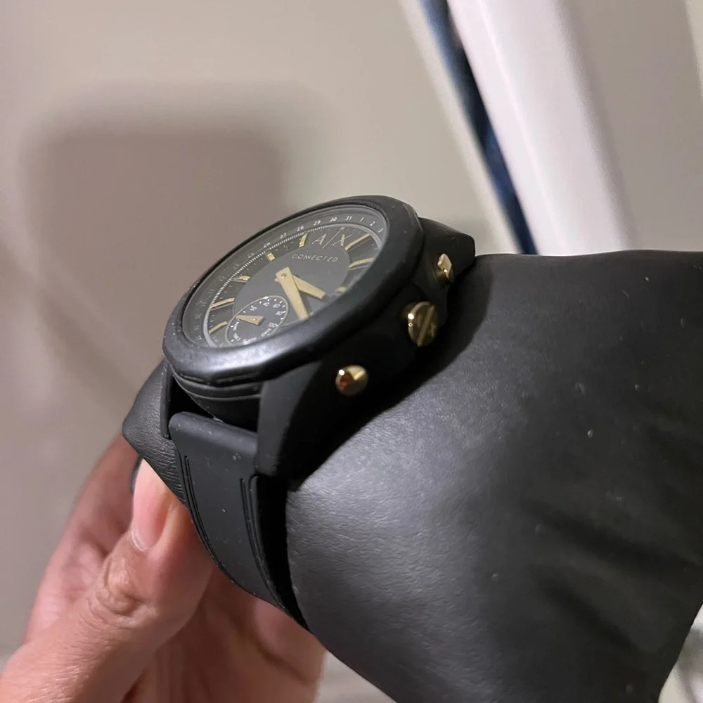 Armani Exchange Black and Gold Chronograph Men's Watch (Bluetooth capability) - Picture 2 of 4